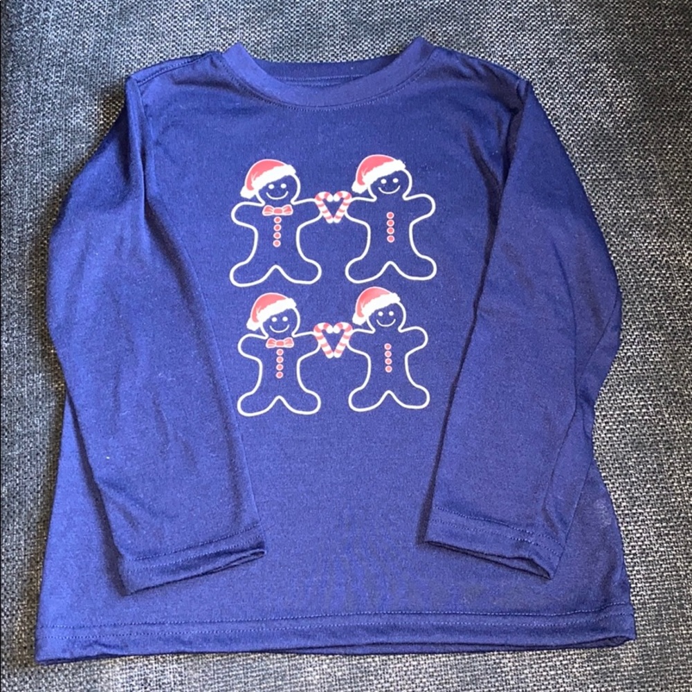 Jammies Toddler Boy Christmas Holiday Gingerbread Long Sleeve Pajama Shirt Top